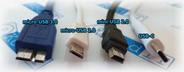 Wtyczki micro-USB 3.0 micro-USB 2.0 mini-USB USB-C