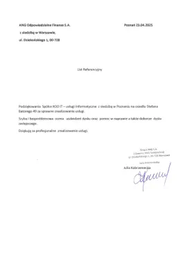 Szybka i bezproblemowa ocena uszkodzeń dysku.
