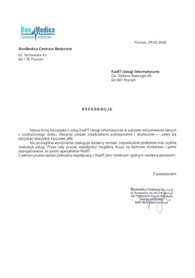 Zlecenie zrealizowane profesjonalnie i skutecznie - udało się odzyskać wszystkie kluczowe pliki.